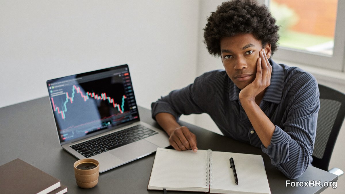 Pessoa estudando gráficos de Forex em um notebook